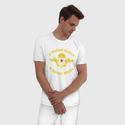 Пижама хлопковая мужская ВДВ, цвет: белый — фото 2