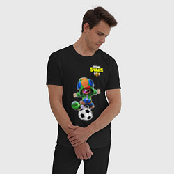 Пижама хлопковая мужская Brawl STARS футбол, цвет: черный — фото 2