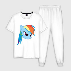 Пижама хлопковая мужская Rainbow Dash, цвет: белый
