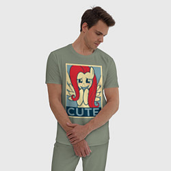 Пижама хлопковая мужская Fluttershy cute, цвет: авокадо — фото 2
