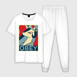 Пижама хлопковая мужская Trixie OBEY, цвет: белый