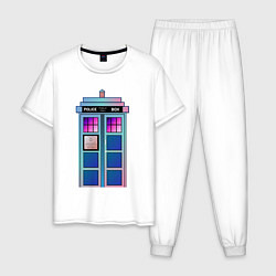 Пижама хлопковая мужская Доктор Кто, цвет: белый