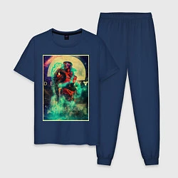 Пижама хлопковая мужская Destiny, цвет: тёмно-синий