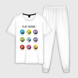 Пижама хлопковая мужская Flat Adobe, цвет: белый