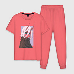 Пижама хлопковая мужская Zero Two Ne1t, цвет: коралловый