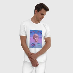 Пижама хлопковая мужская Vaporwave 15, цвет: белый — фото 2