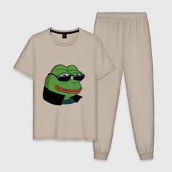 Пижама хлопковая мужская Pepe в очках EZ, цвет: миндальный