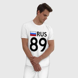 Пижама хлопковая мужская RUS 89, цвет: белый — фото 2