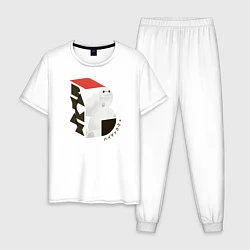 Пижама хлопковая мужская Бэймакс, цвет: белый