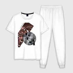 Пижама хлопковая мужская Baymax Big Hero 6, цвет: белый