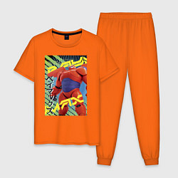 Пижама хлопковая мужская Бэймакс Город Героев 6, цвет: оранжевый