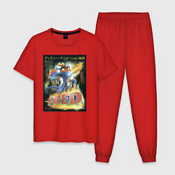 Пижама хлопковая мужская Fred, цвет: красный