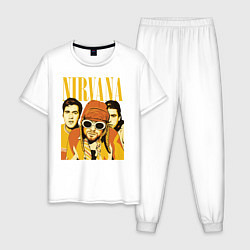 Пижама хлопковая мужская Nirvana, цвет: белый