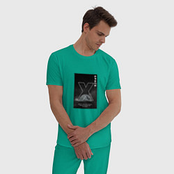 Пижама хлопковая мужская Space X, цвет: зеленый — фото 2