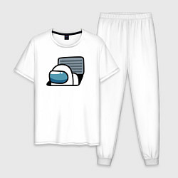 Пижама хлопковая мужская AMONG US, цвет: белый