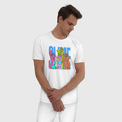Пижама хлопковая мужская Slime, цвет: белый — фото 2