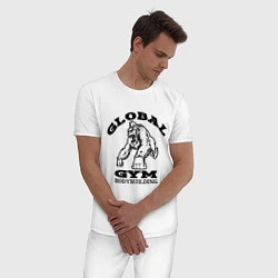 Пижама хлопковая мужская Global Gym, цвет: белый — фото 2