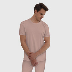 Пижама хлопковая мужская Москва EVLTN, цвет: пыльно-розовый — фото 2
