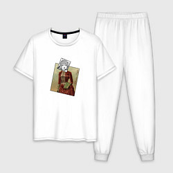Пижама хлопковая мужская Ahegao Viktorian Style, цвет: белый