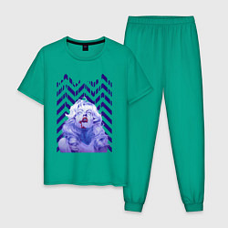 Пижама хлопковая мужская Твин пикс, цвет: зеленый