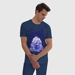 Пижама хлопковая мужская Твин пикс, цвет: тёмно-синий — фото 2