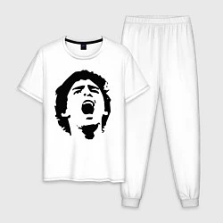 Пижама хлопковая мужская Диего Марадона Барселона, цвет: белый