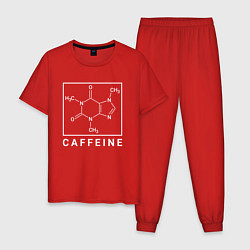Пижама хлопковая мужская Структура Кофеина, цвет: красный