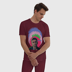 Пижама хлопковая мужская Brassic Fuck Quinoa Vinnie, цвет: меланж-бордовый — фото 2