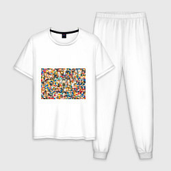 Пижама хлопковая мужская Защитник тм AntiPsychoVirus, цвет: белый