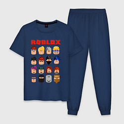 Пижама хлопковая мужская ROBLOX, цвет: тёмно-синий