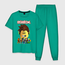 Пижама хлопковая мужская ROBLOX, цвет: зеленый