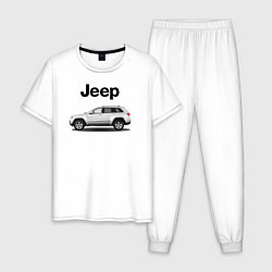 Пижама хлопковая мужская Jeep, цвет: белый