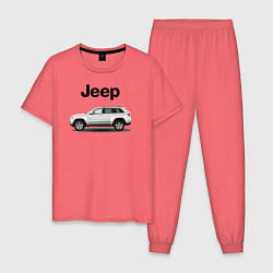 Пижама хлопковая мужская Jeep, цвет: коралловый