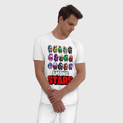 Пижама хлопковая мужская AMONG US X BRAWL STARS, цвет: белый — фото 2
