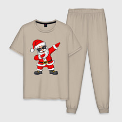Пижама хлопковая мужская Dabing Santa, цвет: миндальный