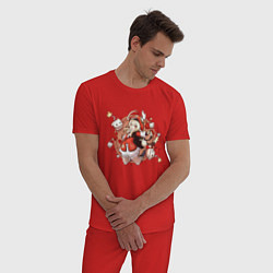 Пижама хлопковая мужская GENSHIN IMPACT, цвет: красный — фото 2