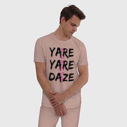 Пижама хлопковая мужская YARE YARE DAZE, цвет: пыльно-розовый — фото 2
