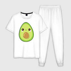 Пижама хлопковая мужская Avocado, цвет: белый