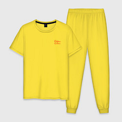 Пижама хлопковая мужская Children of Bodom спина Z, цвет: желтый