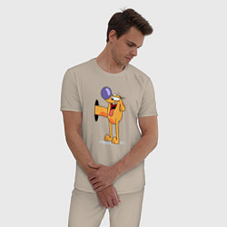Пижама хлопковая мужская Котопес, цвет: миндальный — фото 2