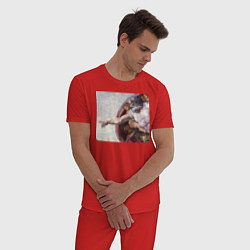 Пижама хлопковая мужская Искусство, цвет: красный — фото 2