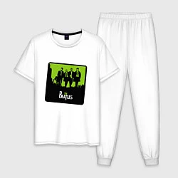 Пижама хлопковая мужская Ливерпульская четверка Beatles, цвет: белый