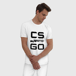 Пижама хлопковая мужская CS GO AWP Z, цвет: белый — фото 2