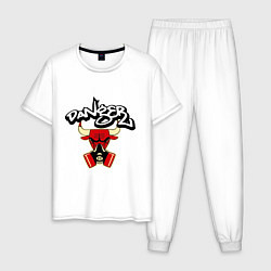 Пижама хлопковая мужская Danger Chicago Bulls цвета белый — фото 1