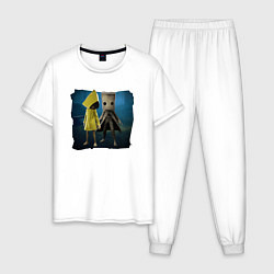Пижама хлопковая мужская LittleNightmares2, цвет: белый