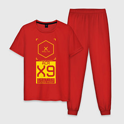Пижама хлопковая мужская ACR X9 Cyberpunk 2077, цвет: красный