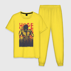 Пижама хлопковая мужская Атака Титанов, цвет: желтый