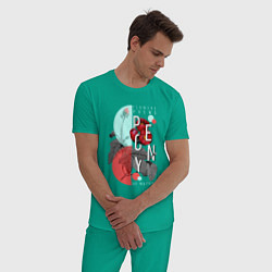 Пижама хлопковая мужская Peony, цвет: зеленый — фото 2