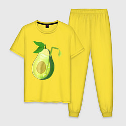 Пижама хлопковая мужская СОК АВОКАДО, цвет: желтый