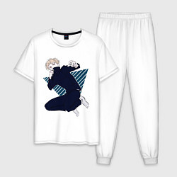 Пижама хлопковая мужская Inumaki Toge Art 01, цвет: белый